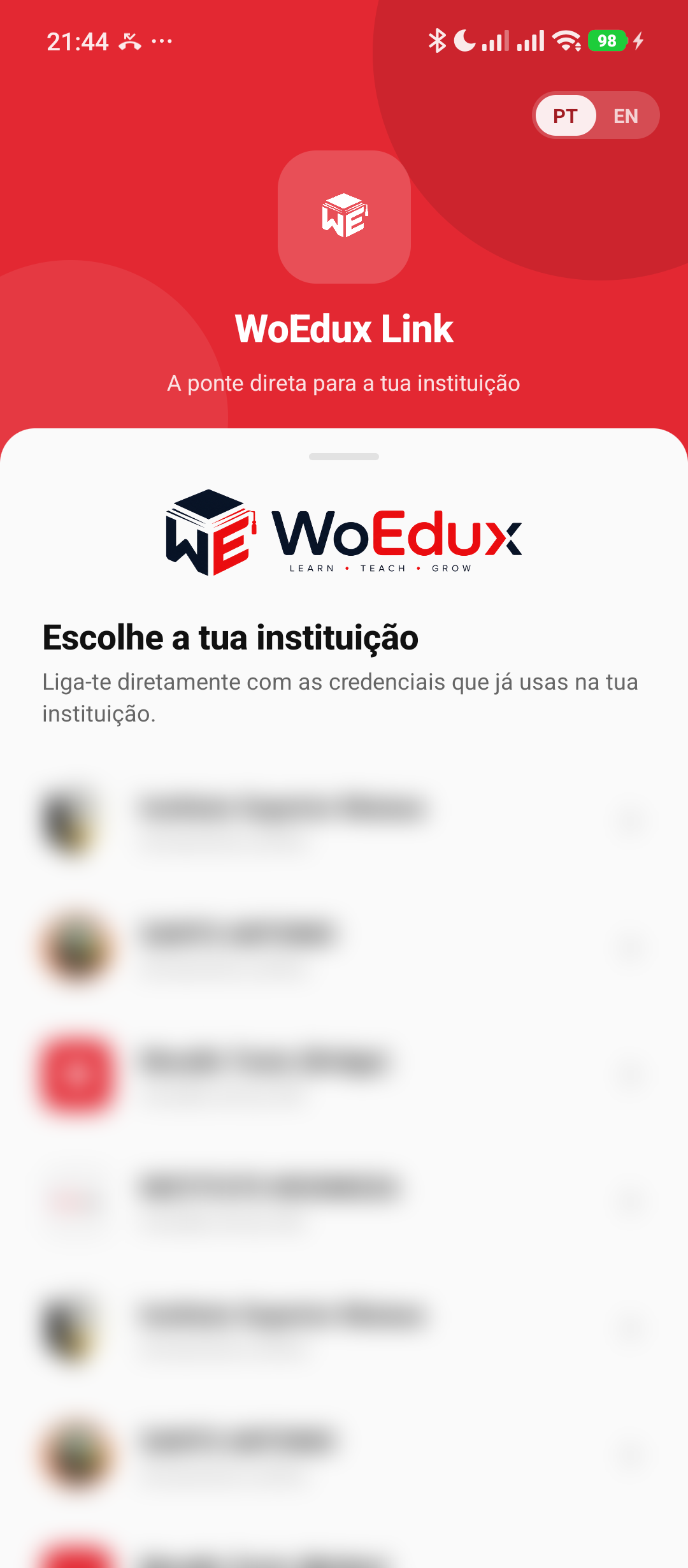 Ecrã do WoEdux Link